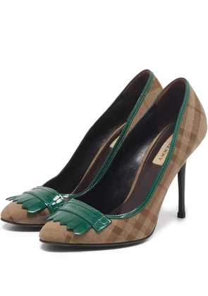 Burberry Pre-Owned fringed-detail heeled pumps - Brown