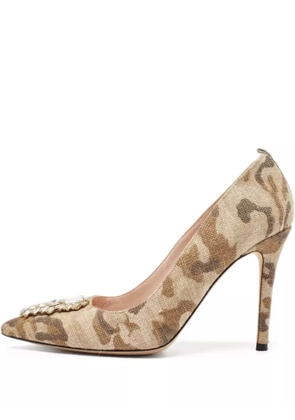 SJP by Sarah Jessica Parker pre-owned 100mm camouflage-print embellished stiletto pumps - Neutrals