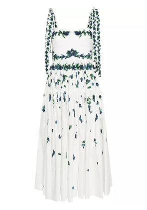 ERDEM floral-print tiered midi dress - White