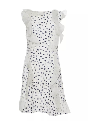 Oscar de la Renta Pre-Owned floral-print ruffled mini dress - White