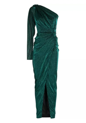 Rhea Costa one-shoulder ankle-length dress - Green