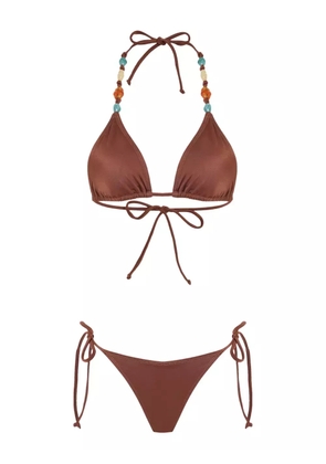 Brigitte beaded bikini - Brown