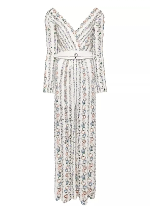 Saiid Kobeisy embellished V-neck jumpsuit - White