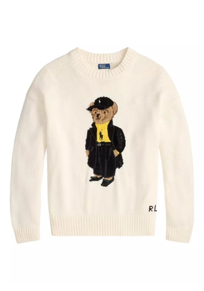 Polo Ralph Lauren Polo Bear-embroidered crew-neck sweater - White