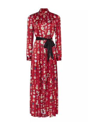 Temperley London Gloriette medal-print shirt dress - Red