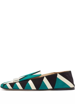 Sergio Rossi Vintage Pre-owned geometric-pattern ballet flats - Blue