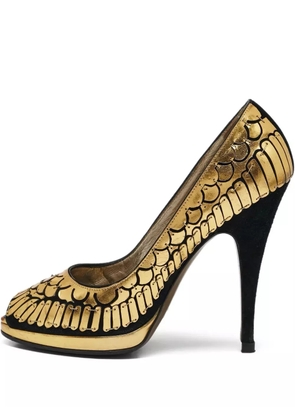 Roberto Cavalli Vintage Fish Scale peep-toe platform pumps - Black