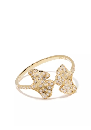 Aurelie Bidermann 18kt yellow gold Ginkgo diamond ring
