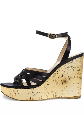 Saint Laurent Pre-Owned 105mm leather sandals - Black