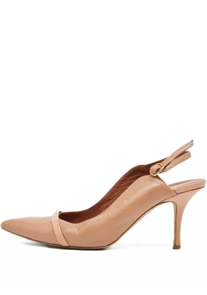 Malone Souliers 100mm leather slingback pumps - Neutrals