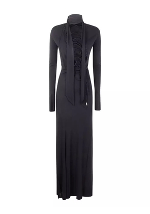 The Attico lace-up long-sleeves maxi dress - Black