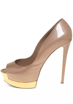 Le Silla pre-owned 130mm peep-toe platform pumps - Neutrals
