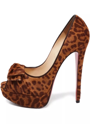 Christian Louboutin Pre-Owned 145mm leopard-print pumps - Brown