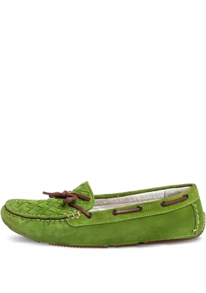 Bottega Veneta Pre-Owned Intrecciato boat shoes - Green
