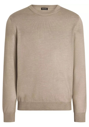 Zegna mélange crew-neck sweater - Neutrals