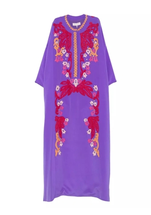 PUCCI embroidered silk maxi dress - Purple