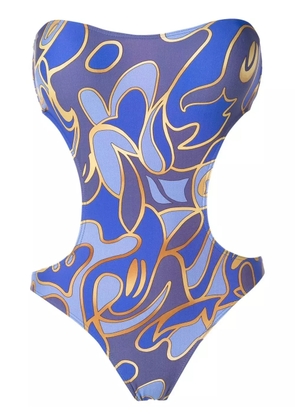 Lygia & Nanny graphic-print bandeau swimsuit - Blue