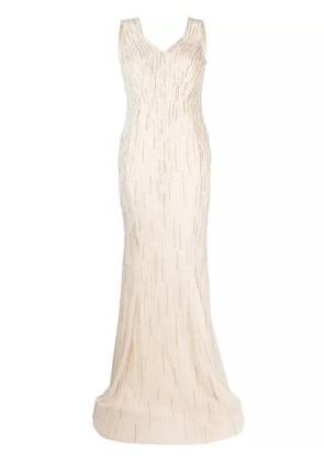 Saiid Kobeisy beaded open-back mermaid gown - White