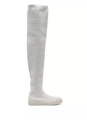 Fabiana Filippi thigh-high canvas boots - Grey