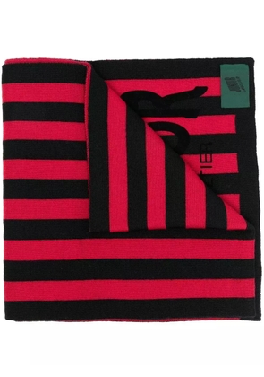 Jean Paul Gaultier Pre-Owned 1990s logo-print striped scarf - Black