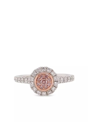 HYT Jewelry 18K rose gold and platinum half-pavé diamond ring - Silver