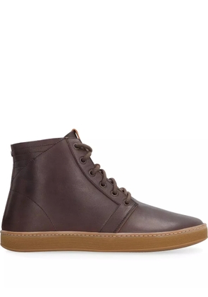 Volta leather high-top sneakers - Brown