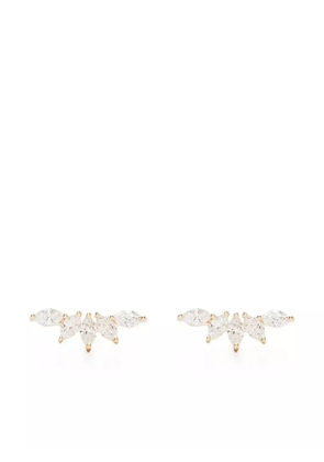 Ef Collection 14kt yellow gold Fan diamond earring