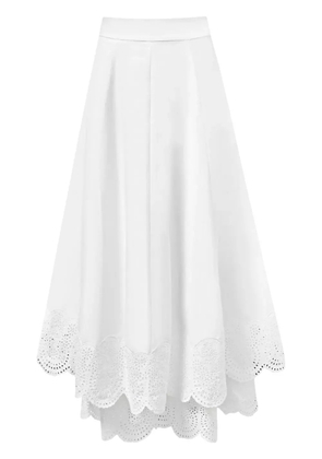 Alejandra Alonso Rojas broderie midi skirt - White