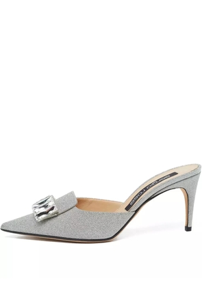 Sergio Rossi Vintage pre-owned crystal-embellished pointed-toe mules - Silver