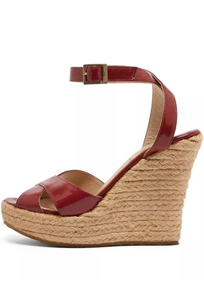 Jimmy Choo Pre-Owned 120mm Phoenix espadrilles - Red