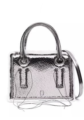 DENTRO mini Otto leather tote bag - Silver