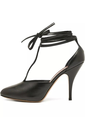 Celine Pre-Owned 105mm ankle-tie pumps - Black