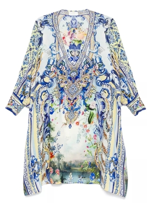 Camilla cuff-detail mini dress - Blue