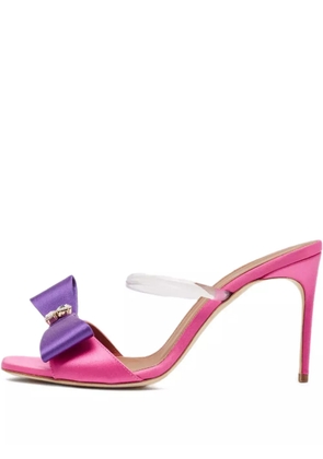 Malone Souliers pre-owned 95mm Emily satin bow-embellished sandals - Pink