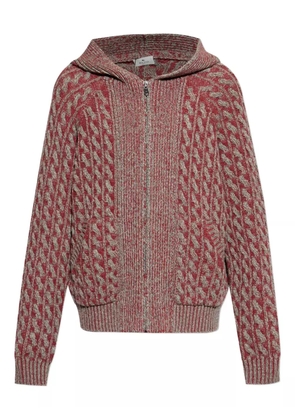 ETRO cable-knit zip-up hoodie - Grey