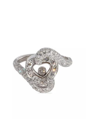 Chopard Pre-Owned 18kt white gold Happy Diamond Heart diamond ring - Silver