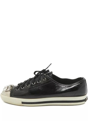 Miu Miu Pre-Owned crystal-embellished sneakers - Black