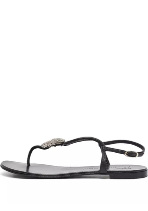 Giuseppe Zanotti Vintage pre-owned crystal-embellished flat sandals - Black