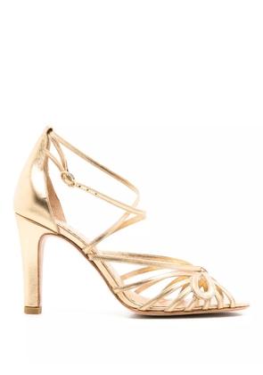 Sarah Chofakian 75mm Miuccia caged leather sandals - Gold