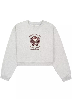 Sporty & Rich Hotel crest-motif sweatshirt - Grey