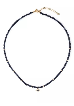 Ef Collection 14kt yellow gold Evil Eye sapphire beaded necklace