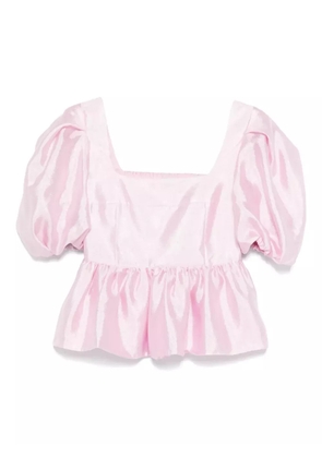 Stine Goya puff-sleeve peplum top - Pink