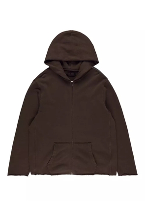 Les Tien raw-edge zip-up hoodie - Brown