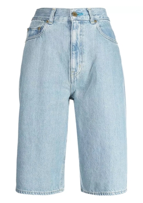 Tu es mon Tresor The Turquoise high-rise denim Bermuda shorts - Blue