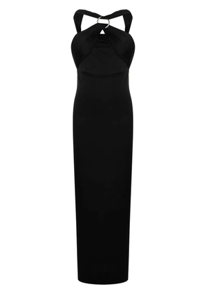 The Attico draped halterneck dress - Black