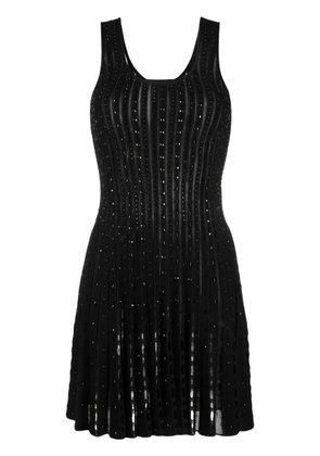 Versace plissé-knit sleeveless minidress - Black