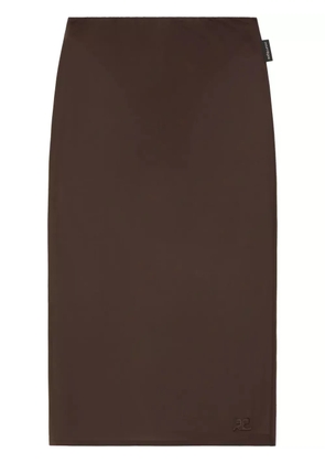 Courrèges semi-sheer midi skirt - Brown