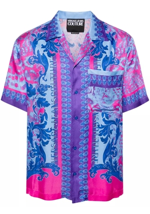 Versace Jeans Couture mix-print twill shirt - Blue