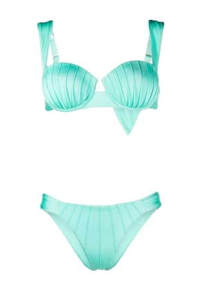 Noire Swimwear underwire-cup tie-fastening bikini set - Blue