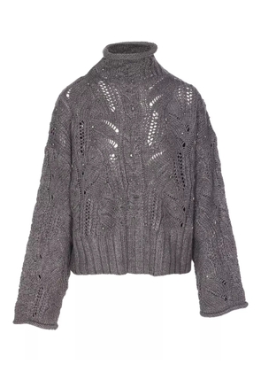 LIU JO openwork embellished sweater - Grey